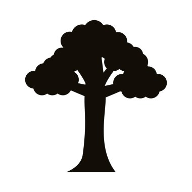 Yapraklı ağaç silueti biçim simgesi