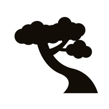 Yapraklı ağaç silueti biçim simgesi