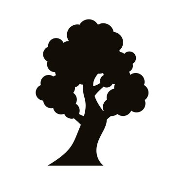 Yapraklı ağaç silueti biçim simgesi