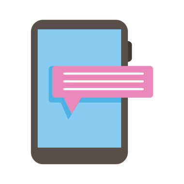 akıllı telefon aygıtı konuşma kabarcığı düz biçimli elektronik