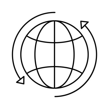 Satır biçiminde okları olan dünya gezegeni