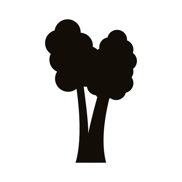 Διακλαδισμένης σιλουέτας δέντρο εικονίδιο στυλ — Διανυσματικό Αρχείο