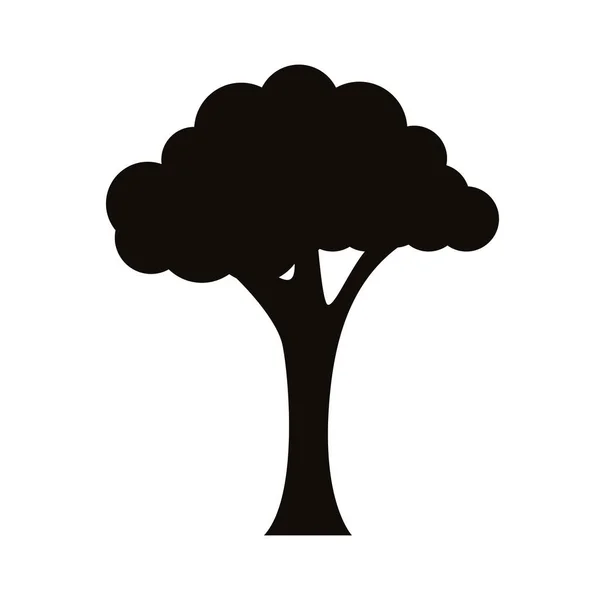 Árbol frondoso silueta icono de estilo — Vector de stock