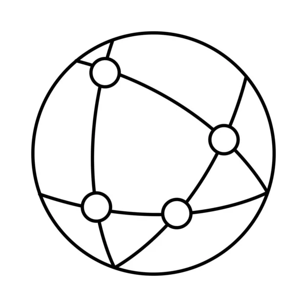 Sfär världen planet med punkter linje stil ikon — Stock vektor