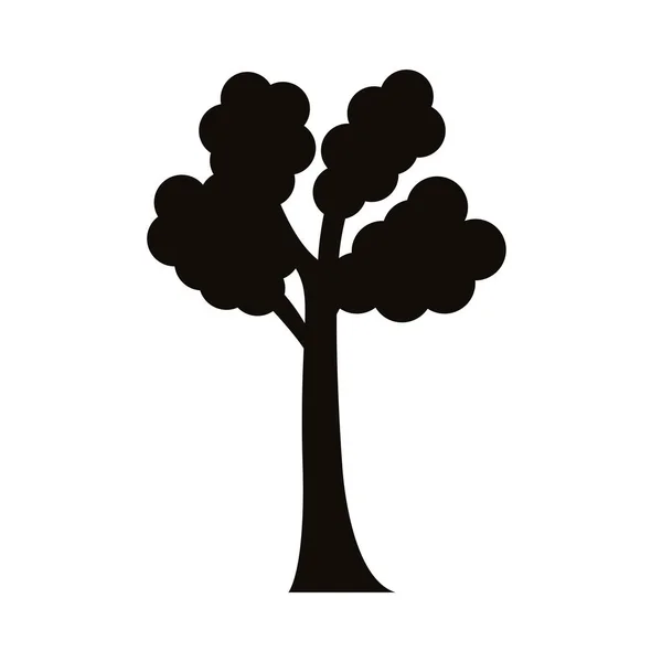 Dallanmış ağaç silueti biçim simgesi — Stok Vektör