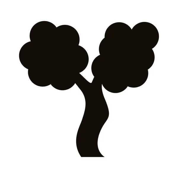 Icône de style silhouette arbre feuillu — Image vectorielle