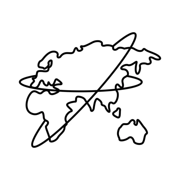 旧大陆地图线条风格图标 — 图库矢量图片