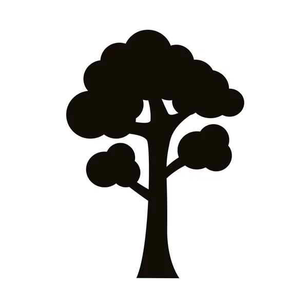 Árbol ramificado silueta icono de estilo — Vector de stock