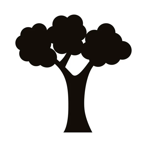 Árbol ramificado silueta icono de estilo — Vector de stock