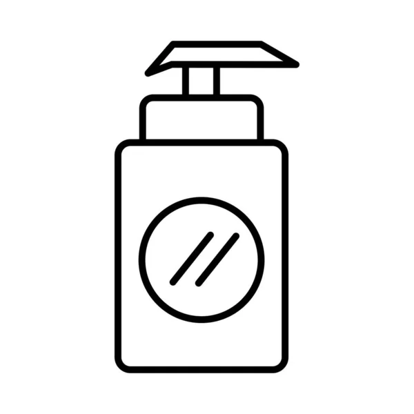 Make up bottle with dispenser push style line icon — Stock Vector