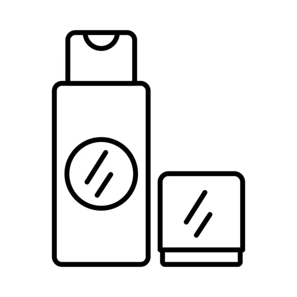 Makeup product in bottle line style icon — Stock Vector