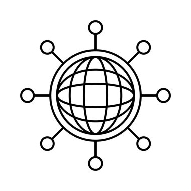 Satır biçimi simgesi etrafında noktalar olan dünya gezegeni