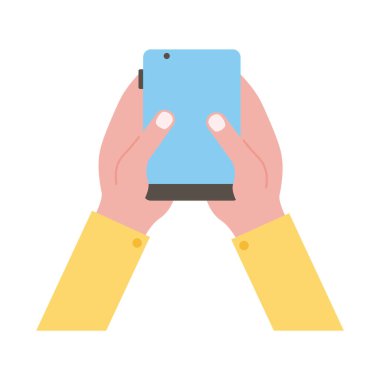 Eller akıllı telefonu dikey olarak düz biçim simgesini kaldırır