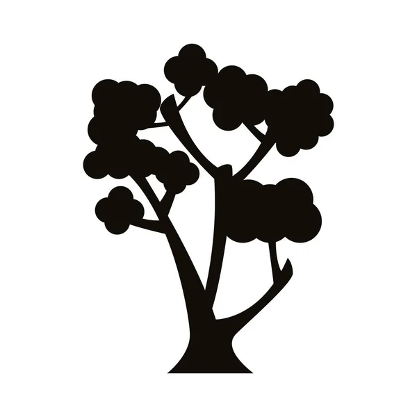 Icône de style silhouette d'arbre ramifié — Image vectorielle