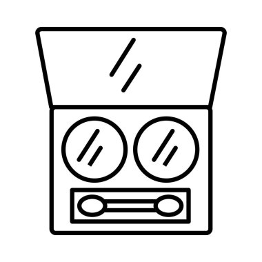 gölge renk pudrası ayna makyaj çizgisi biçimi simgesi