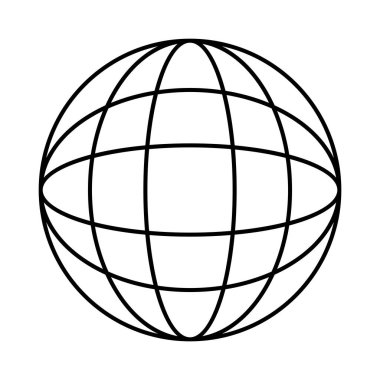 küresel gezegen çizgisi biçimi simgesi