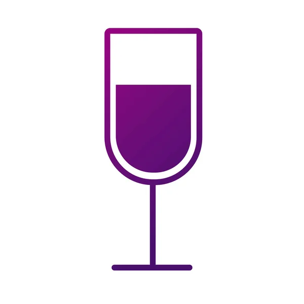 ワインカップドリンクグラデーションスタイルのアイコン — ストックベクタ