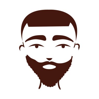 Sakallı, siluet tarzı ikonu olan genç afro bir adam.