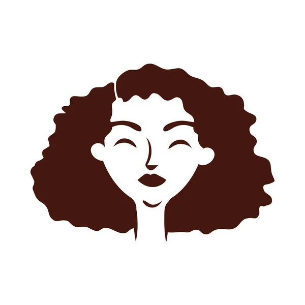 Joven afro mujer con pelo largo silueta estilo — Archivo Imágenes Vectoriales