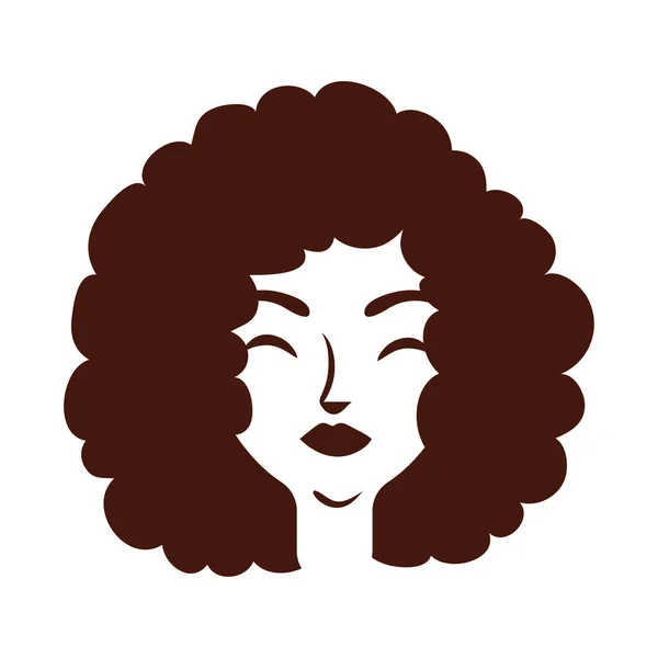 Joven afro mujer con pelo largo silueta estilo — Archivo Imágenes Vectoriales
