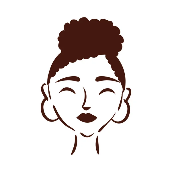 Giovane donna afro con capelli stile silhouette corta — Vettoriale Stock
