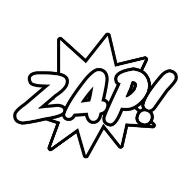 Expresion cloud with zap word pop art line style