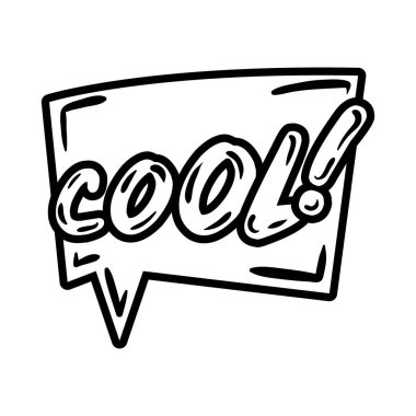 Konuşma baloncuğu ile ifade etmek havalı kelime pop sanat çizgisi tarzı