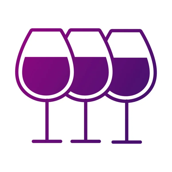 Copos de vinho bebidas ícone estilo gradiente — Vetor de Stock