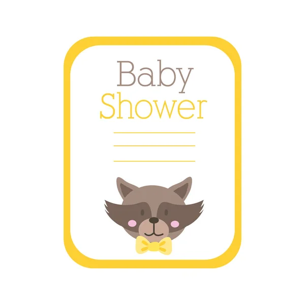 Baby shower lettering with raccoon hand draw style — Stock Vector