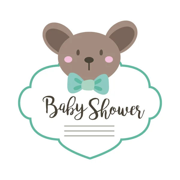 Babydusche Schriftzug mit Koala Hand zeichnen Stil — Stockvektor