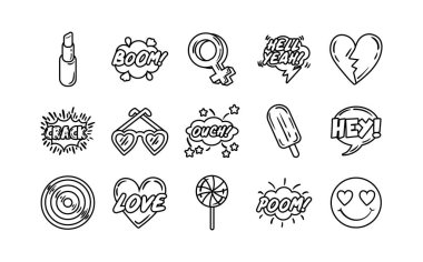 Pop sanat seti simgeleri demeti