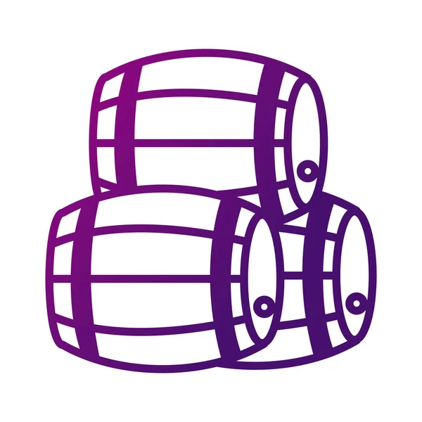 Pile of wine wooden barrels gradient style icon — Stock Vector