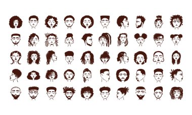 50 Afro etnik kişilik grup karakterleri avatarlıyor