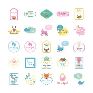 Yirmi beş tane bebek partisi ikonu