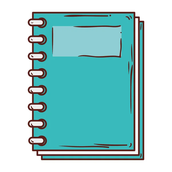 Notebook escola de fornecimento no fundo branco — Vetor de Stock