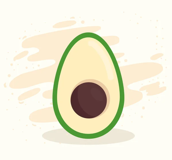 Verdura fresca de aguacate en fondo blanco — Vector de stock