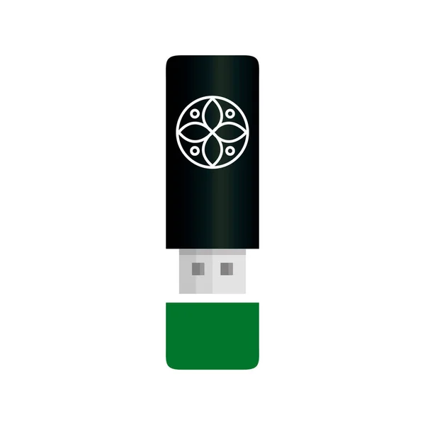 Maqueta USB con signo blanco, identidad corporativa — Vector de stock