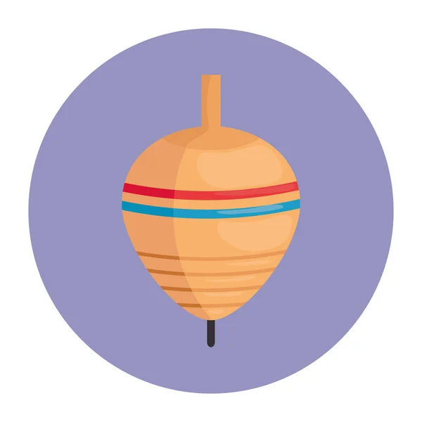 Іграшка спінінг значок, в круглій рамці — стоковий вектор