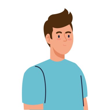 Beyaz arka plandaki genç adam.