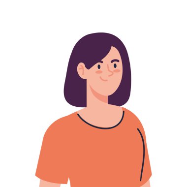 Beyaz arka planda güzel genç bir kadın.