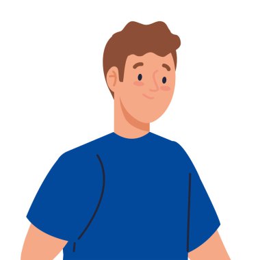 Beyaz arka plandaki genç adam.