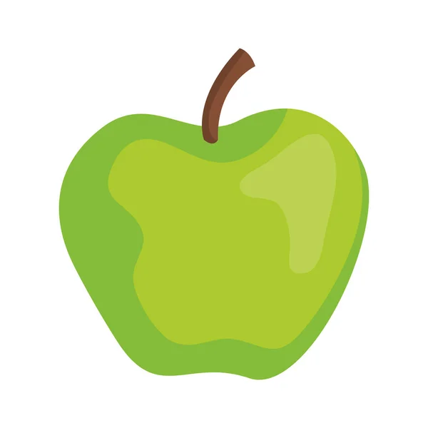 Manzana fruta verde sobre fondo blanco — Vector de stock