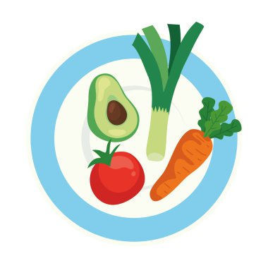 Taze ve sağlıklı sebzeler beyaz arka planda.