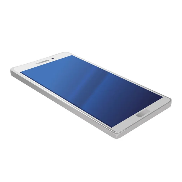 Ρεαλιστική μακέτα smartphone του λευκού χρώματος, σε λευκό φόντο — Διανυσματικό Αρχείο
