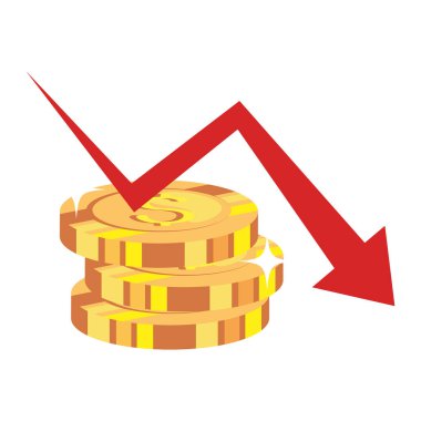 beyaz arkaplanda ok bulunan paralar