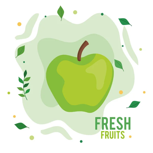 Frische und gesunde apfelgrüne Früchte — Stockvektor