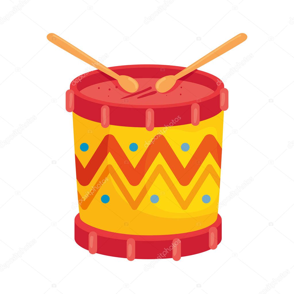 drum with sticks, child toy musical instrument