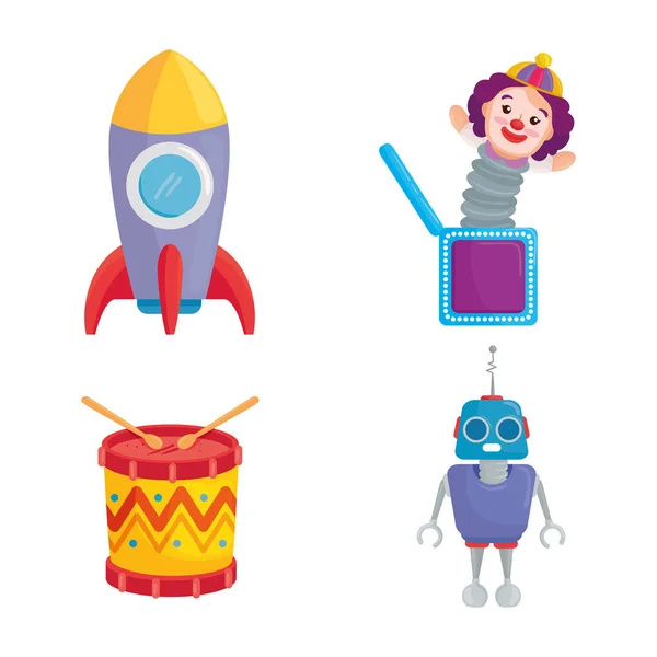 Speelgoed voor kinderen, set pictogrammen — Stockvector
