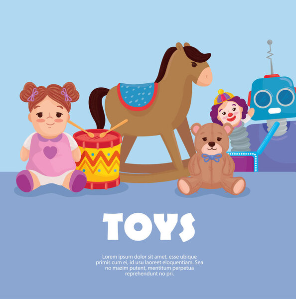 баннер и милые детские игрушки