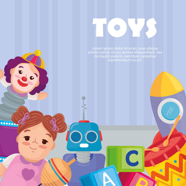 баннер с милыми детскими игрушками